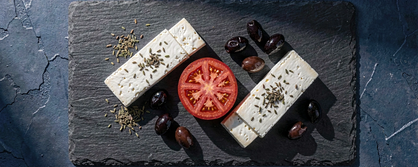Deconstructed Greek Salad Composition